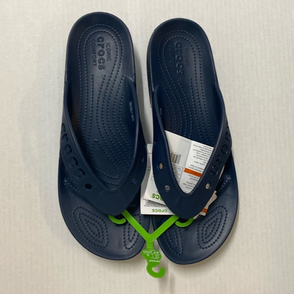 New CROCS classic‎ navy Baya ll flips flip flop slip ons